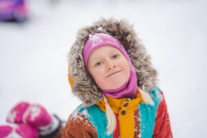 Piltsberg. Laps talve nautimas.